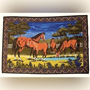 R.T.C - NY. VTG Horse wall hanging 100% polyester made in turkey